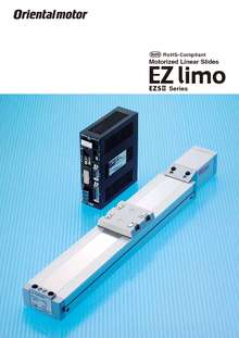 Kompaktowe osie elektromechaniczne serii EZS z wózkiem o wysokiej precyzji pozycjonowania dzięki walcowanej śrubie tocznej i nakrętce kulowej oraz silnikiem krokowym technologii „AlphaStep” z zaawansowanym pozycjonowaniem + sterownik (pozycjoner)